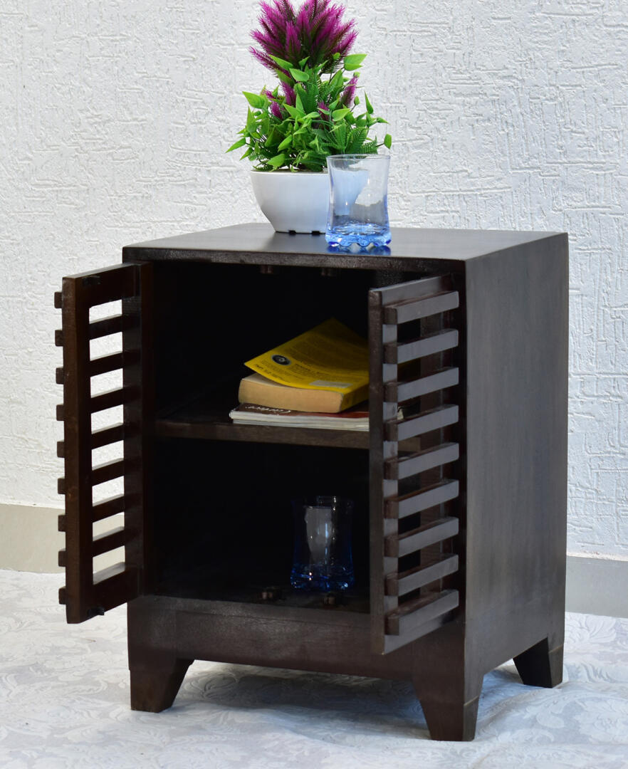 Beth Side Table/Bedside Table/Shoe Rack - Solid Wood - Image 3